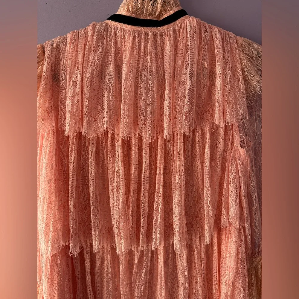 Alice + Olivia Joanie Tiered Ruffle Button-Down Dress - Picture 8 of 16
